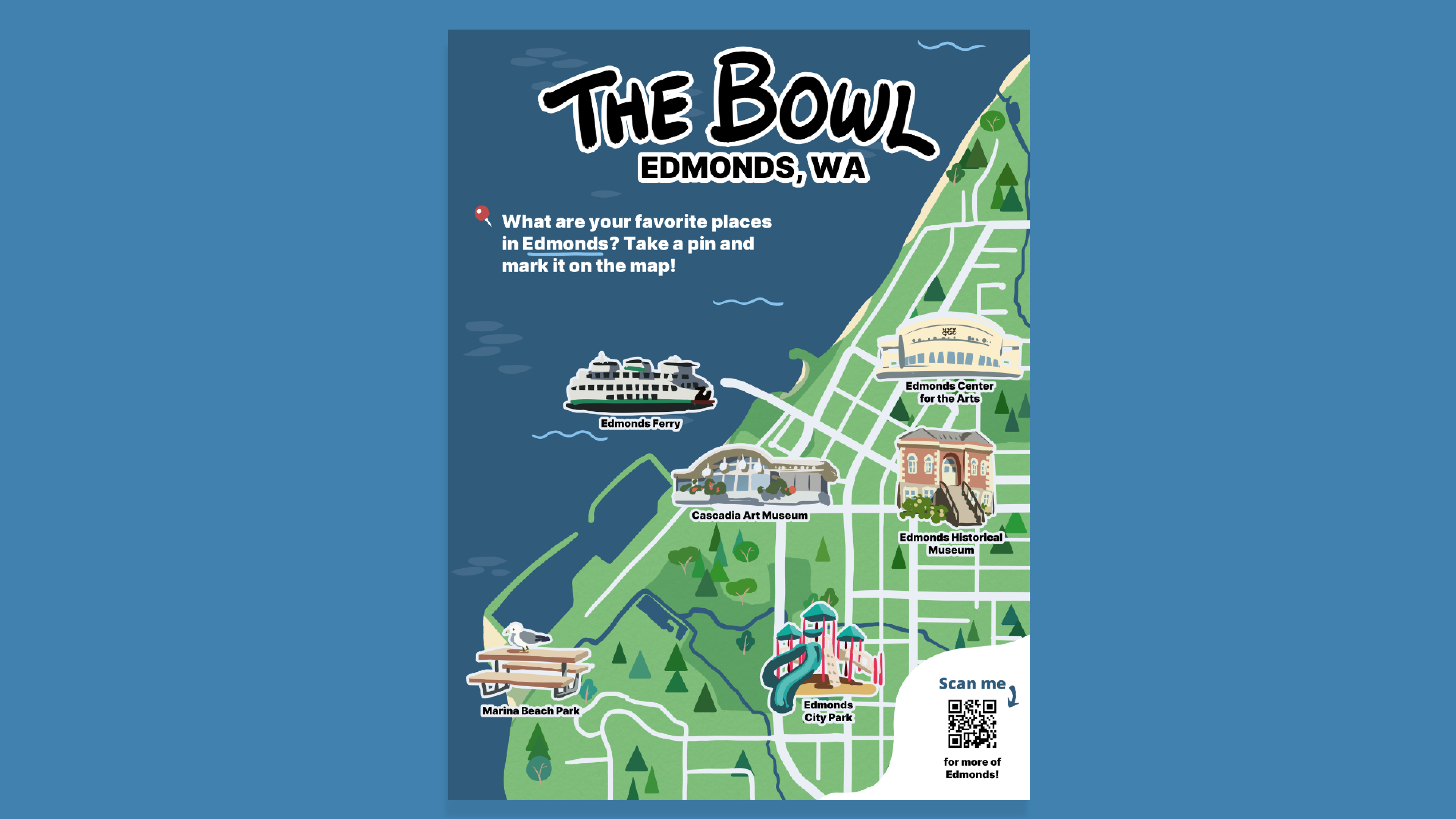 Edmonds Downtown Illustrated Map